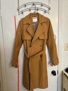 A New Day Women's Water Resistant Belted Trench Coat with Striped Lining